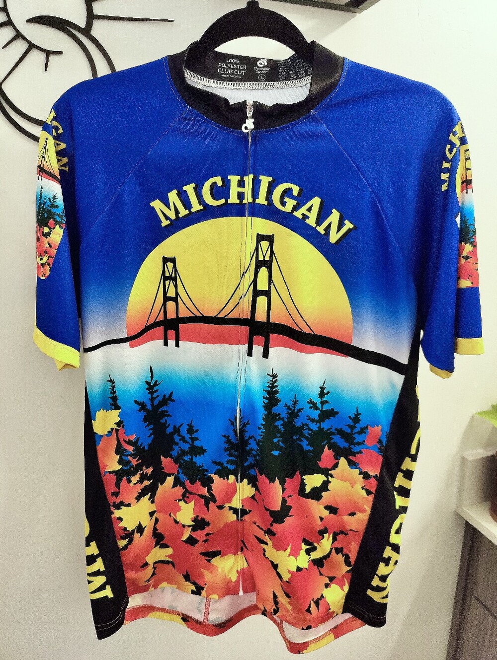 Champion System Men's L Michigan Cycling Jersey Club Cut Mackinac Bridge